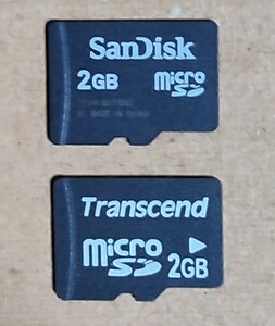 Transcend SanDisk microSDカード マイクロSDカード 2GB ジャンク品 2枚セット