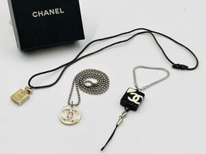 1円〜 CHANEL シャネル 正規ノベルティ 3点セット ネックレス ストラップ ココマーク パフューム 香水 No.5 キーホルダー 服飾小物 A417