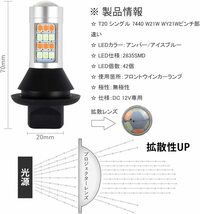 【送料込】（アンバー+アイスブルー）　Catland ウインカーポジションキット T20 LED シングル ウインカー_画像4