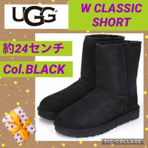 UGG W CLASSIC SHORT 5825 アグ ムートン ブーツ レディース ガールズ クラシック ブラック ショート 黒