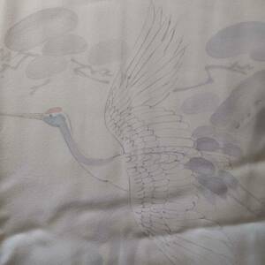 貴世　正絹　手描き鶴に松　フォーマル用長襦袢（４２９）