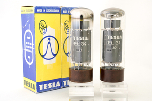  super valuable goods :JJ tube - no 2 -ply geta- ring 2 sheets -ply NOS new goods tesla unused 2 ps :TESLA-EL34 red (am trance company Match doWgeta- vacuum tube 2 ps )