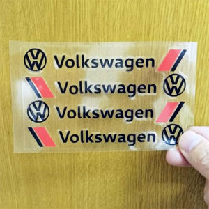 Volkswagen フォルクスワーゲン　ステッカー ４個組　(黒文字）