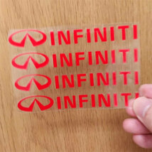 INFINITI インフィニティ　日産　ステッカー　４個組(赤文字）シンプルタイプ　1枚_画像2