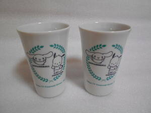  Sanrio Cinnamoroll Pochacco ceramics tumbler 2 piece set gla spade cup Tokyo Metropolitan area . Bank outer box none 