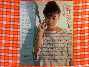 CN27943◆切抜き◇柏原芳恵早見優◇太陽は知っている・松井五郎作詞・松尾一彦作曲・PASSION・中原めいこ作詞作曲