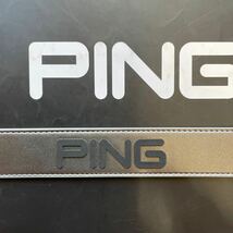 送料無料PING GOLFピンゴルフ最新モデルリアルPINGバックル合成皮革ベルト立体連ロゴFREE cutting調節可能unisexガンメタGrey新品_画像4