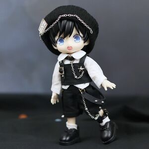 服 パンツ　帽子　オビツ11 ねんどろいどどーる　ピコドー9 ピコドー10 ピコニーモP ドール　人形　着せ替え　黒