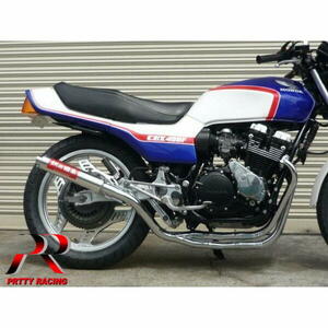 プリティ― HONDA CBX400F 紀の国屋 45π レースタイプ (サイレンサー着脱式) 4-2-1管 マフラー メッキ