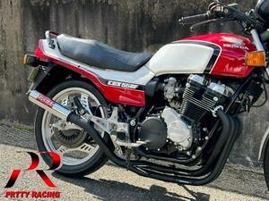 プリティ― HONDA CBX550F 紀の国屋 45π レースタイプ (サイレンサー着脱式) 4-2-1管 エンブレム付き マフラー 黒