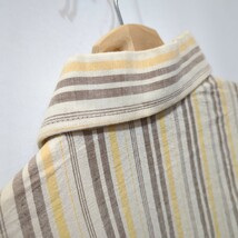 【送料370円】70〜80年代 ヴィンテージ ネップ リネンシャツ メンズ 40 長袖 ストライプ 70s 80s Vintage ビンテージ ユーロ ヨーロッパ_画像8