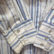 【送料370円】Vintage CHUTE#1 ウエスタンシャツ メンズ L相当 長袖 コットン ストライプ 柄シャツ ハート ヴィンテージ ビンテージ_画像4