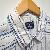 【送料370円】Vintage CHUTE#1 ウエスタンシャツ メンズ L相当 長袖 コットン ストライプ 柄シャツ ハート ヴィンテージ ビンテージ_画像6