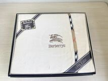 BURBERRY バーバリー ★寝具3個まとめ売り タオルケット コットンベロアシーツ 綿100% ブルー ブラウン 西川産業 現状品_画像7