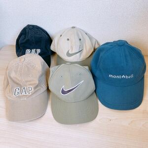 キャップ NIKE ナイキ gap ギャップ mont bell モンベル 帽子 cap アウトドア 野球帽【5個セット まとめ】古着 USED