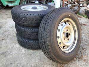 H.19~20年 175/80R14 ダンロップ ホイール 14×5 1/2J 4本セット T 231125 ② 即日発送可 ヤフオク SP TX-01 19kg 160s