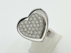 Бесплатная доставка Piaget Piaget Heart Beating Ring Ring Pave Diamond 750 K18 Белое золото 49 Новая отделка