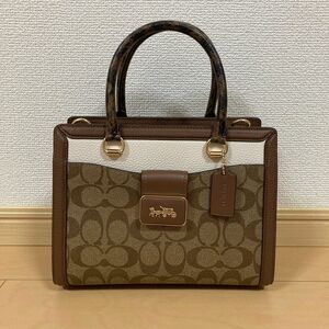 新品未使用品 COACH コーチ ハンドバッグ グレース キャリーオール・シグネチャー キャンバス