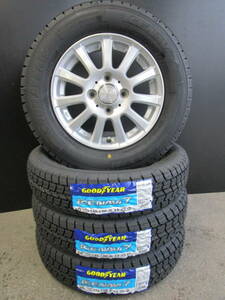 新品グッドイヤーアイスナビ7☆145/80R13スタッドレス中古ホイールセット☆タントムーヴスペーシアアルトミラワゴンRMRワゴンAZワゴン☆fｓ