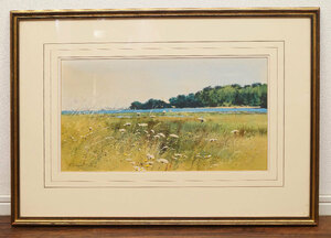 Art hand Auction 299-Richard Thorn Un paysage d'après-midi parfait, N ° 8, Aquarelle, Encadré, Richard Thorn, Peinture, aquarelle, Nature, Peinture de paysage