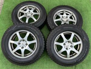 ★SUW 14インチ 5.5J +42 4穴 PCD100 185/70R14 DUNLOP WINTER MAXXスタッドレスタイヤ2020年 4本★AN35