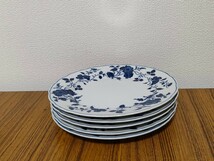 洋食器　ROYAL MEISSEN JAPAN　ロイヤルマイセン　FINE CHINA　皿　20.8cm　ブルーフラワー　花唐草　白×藍色　5枚_画像7