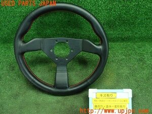 3UPJ=96230617]ホンダ S2000(AP1)初期型 personal ステアリングホイール BC452 黒レザー 赤ステッチ パーソナル ジャンク