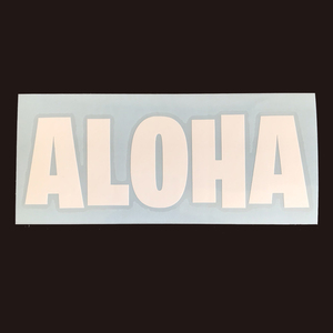アロハナイト ステッカー (アロハステッカー） 白色 ｜ ハワイアン シール ハワイ 808 サーフィン SUP ロングボード バンパーステッカー HI