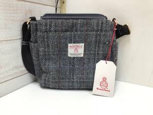 856■Harris Tweed×しまむら ハリスツイード コラボ ショルダーバッグ タグ付き ウール グレー ロゴ