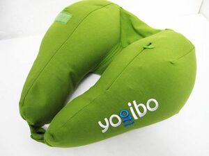 【未使用】ヨギボー Yogibo Neck Pillow X Logo ネックピロー アイマスク付き ライムグリーン 枕 飛行機 バス■L27498YER-1K