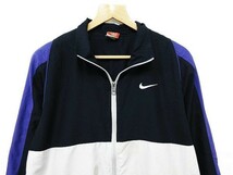 【送料無料】USA 古着 ナイキ NIKE ブルゾンジャケット ジャンパー ウォームアップジャケット 裏メッシュ 黒 グレー L■L24303AWS21-1050_画像2