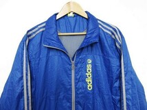 【送料無料】USA 古着 アディダス adidas ナイロンジャケット ジャンパー ウインドブレーカー ロゴ ブルー メンズ XL■L24180AWS21-10-50_画像2