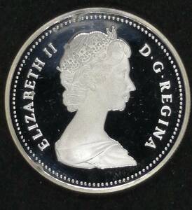 カナダ 1987年 デトロイト デイビス海峡 1ドル銀貨 