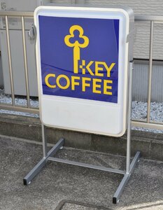 12504★KEY COFFEE/キーコーヒー 自立式 店舗用看板 電光看板 電飾看板★動作品