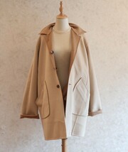 極美品★エスカーダ ESCADA★2wayリバーシブル★キャメル100％・１枚仕立てダブルフェイス コート size 36 ～ML相当～_画像8