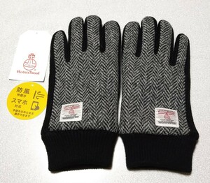 ★ハリスツイード Harris Tweed メンズ 手袋 ヘリンボーン 豚革 タグ付き スマホ対応 新品 未使用 匿名配送 送料無料★ 