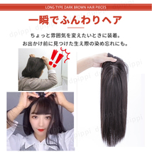 前髪ウィッグ ワンタッチ ウィッグ 部分ウィッグ ヘアピース 医療用ウィッグ 小顔効果 セミロング ダークブラウン コスプレ かつら カツラ_画像2