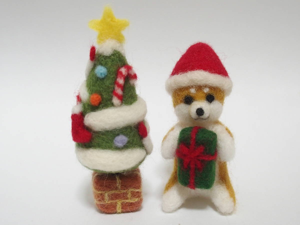 手工制作【羊毛毡柴犬圣诞礼物】, 玩具, 游戏, 毛绒玩具, 羊毛毡
