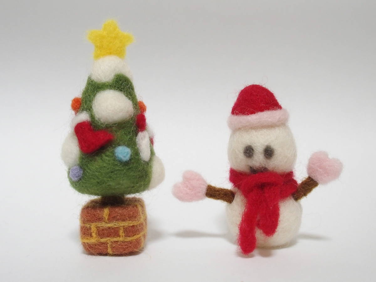 ハンドメイド【 羊毛フェルト クリスマス 雪だるま 】, おもちゃ, ゲーム, ぬいぐるみ, 羊毛フェルト
