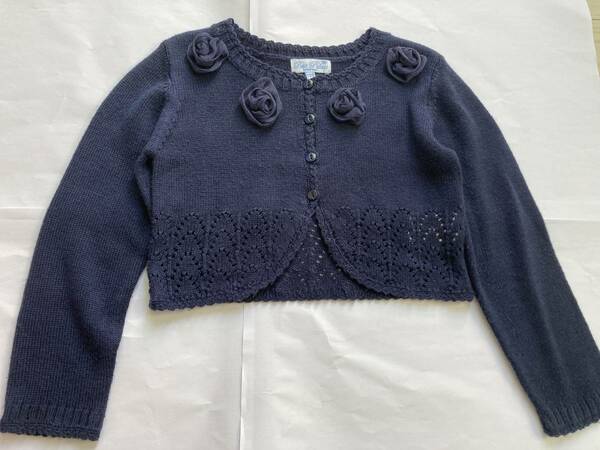 motherways マザウェイズ　120cm 長袖　カーディガン　紺色　ネイビー　トップス　ニット　子供服　女の子　フォーマル　6歳　７歳　中古