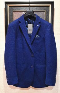 今節※最上級EU製7万◆イタリア*ミラノ発*BOLINI*高級セレブdesigner* ネイビー・イタリアン高品質wool テーラードジャケット48/Lサイズ