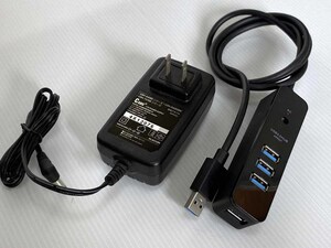 エレコム　USB3.0 ハブ 4ポート　U3H-T410SBK　ACアダプタ付 セルフ/バス両対応 マグネット付 ブラック