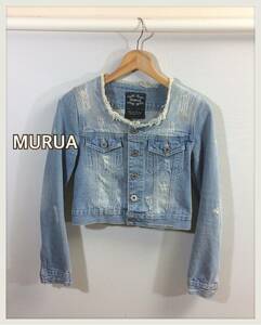  with translation #MURUAm Roo a# crash damage Denim jacket G Jean lady's : S*TA-577