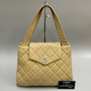 1円 極 美品 カード シール有 4番台 CHANEL シャネル ココマーク マトラッセ ラムスキン レザー ハンドバッグ ミニ トートバッグ 黒 18978