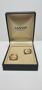 F/LANVIN ランバン カフスボタン シルバーカラー/ランバン カフス シルバーカラー/メンズアクセサリー/箱付き