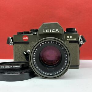 ◆ Leica R3 ELECTRONIC フィルムカメラ 一眼レフカメラ サファリ カーキ ボディ SUMMILUX-R F1.4/50 動作未確認 現状品 ライカ