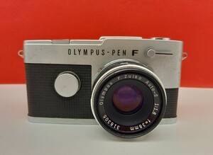 ■ OLYMPUS PEN F PEN-FT 一眼レフ フィルムカメラ F.Zuiko Auto-s F1.8 38mm レンズ 動作確認済 シャッターOK オリンパス