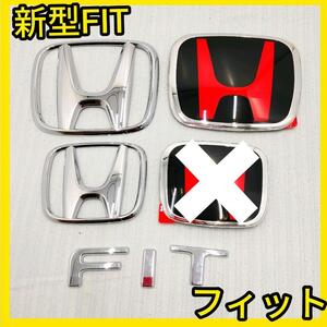 ★新型FIT4★黒×赤★前エンブレム★タイプR★フィット★GR1 GR2★新品★