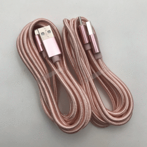 2本セット 送料無料 2m タイプC Type-C端子用 充電器 USB ナイロンケーブル ローズゴールド ピンク 高速 データ通信 急速充電 充電ケーブル