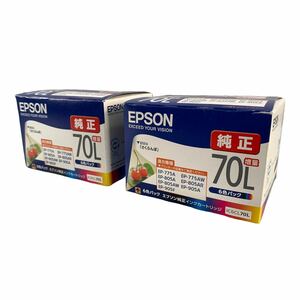 ★未開封 未使用品 EPSON エプソン 純正 インクカートリッジ 6色パック 2箱 まとめ売り IC6CL70L さくらんぼ 中古品 管理I925